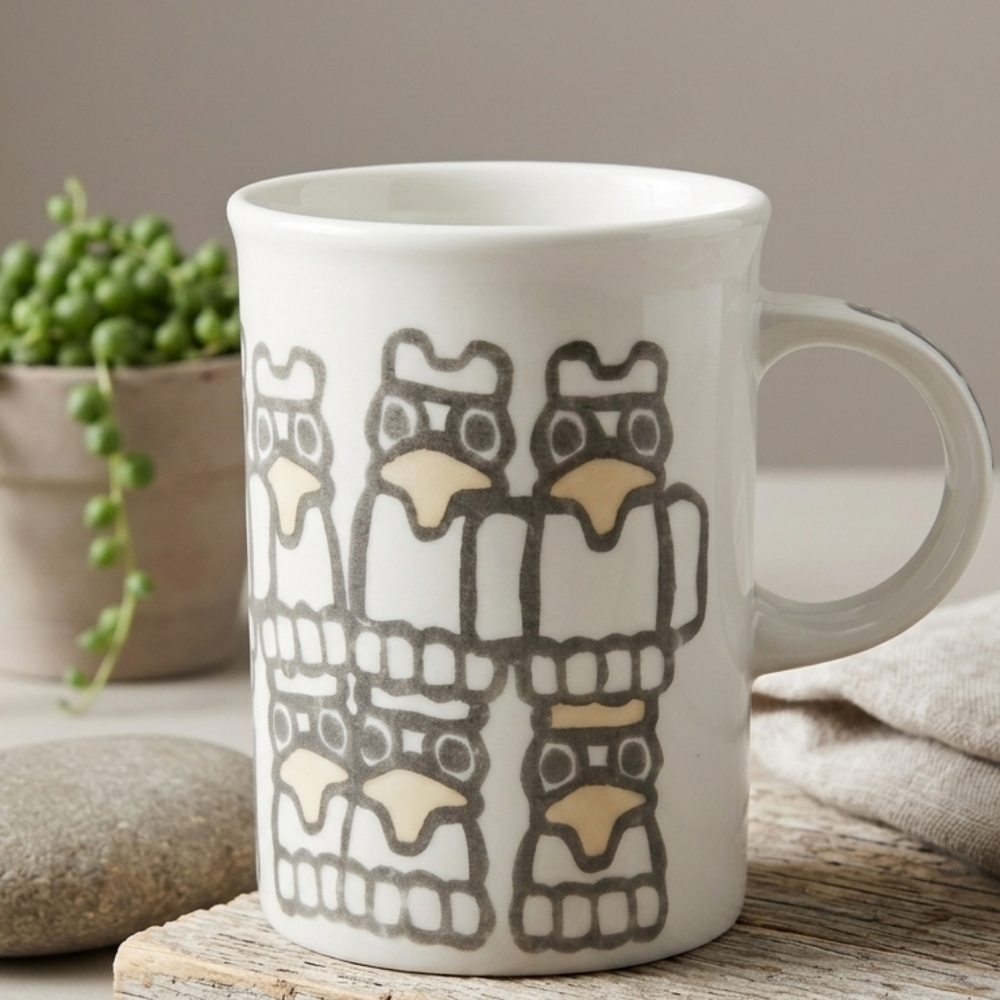 Marc Tetro Danesco Totem Owl Mug Vintage Canadian Folk Art Pottery Boho Decor
